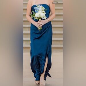 AZAZIE Dark Navy Lexie Stretch Satin Dress